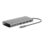 Belkin Connect Universal USB-C 8-in-1 Dual Display Core Hub w/Silicon Motion Technology - Compatible with Mac, Windows, and Chromebook - 100W PD w/ 10Gbps Transfer Speeds & 1GbE Ethernet - Silver