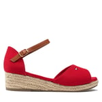 Espadrillos Tommy Hilfiger Rope Wedge Sandal T3A7-32185-0048 S Red 300