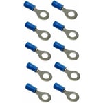Cyclingcolors - 10x cosse pré-isolée mâle ronde à œillet 6mm bleu section de fil électrique 0,5mm² à 2,5mm² câble connecteur tracteur tondeuse