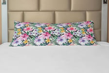 Hawaiian Body Pillow Case Cover with Zipper Tropic Hibiscus Plumeria