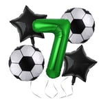 Balloons 5pcs Soccer Balloons Birthday Party Decorations 32 Inch Green Helium Foil Kids Young World Cup Ball Football Party Supplies (Farbe : RUBY)