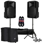 2 x RCF Art 715A Mk5 Active Speaker 1400W each + Covers + FREE Stands Bag Leads