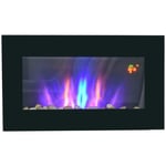 1000W/2000W Electric Wall Fireplace w/ LED Flame Effect Timer Remote Home Heater