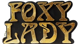 Foxy Lady 23cm Shiny Gold And Black Sign - Wall Or Free Standing