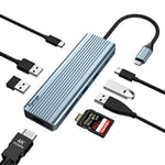 Hub USB C, Tymyp 9 en 1 Stations d'accueil avec HDMI 4K, 2* USB 3.0, 2* USB 2.0, SD/TF, PD 100W, USB C Transmission des Données, Adaptateur USB C pour MacBook Pro/Air Dell HP Tablette