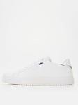 Jack & Jones Faux Leather Lace Up Trainers - White, White, Size 45, Men