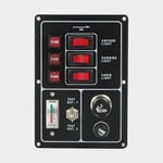 Elpanel m/cigarettkontakt, batterimätare och 3 kontakter,12V