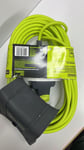 Masterplug 13A Pro-XT Single Trailing Socket High Visibility Cable - 10m