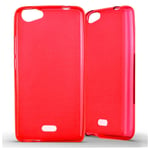 Coque silicone unie compatible Givré Rouge Wiko Rainbow Jam - Neuf