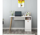 Työpöytä CANNAS 110x74 cm valkoinen/ruskea