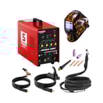 Stamos Germany TIG-svets - 200 A 230 V puls + Svetshjälm – Firestarter 500 Advanced Series