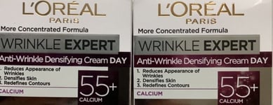 Twin-pack L'OREAL PARIS Wrinkle Expert Day Cream, 55+ Calcium, 50ml, 2-Pack NEW