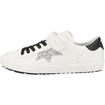 Geox J Kilwi Girl Sneaker, White Black, 1.5 UK