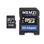 MEMZI PRO 32GB 100MB/s V10 Class 10 Micro SDHC Memory Card with SD Adapter for GoPro Hero7, Hero6, Hero5, Hero 7/6/5, Hero 2018, Hero5/Hero4 Session, Hero 4/5 Session, Hero Session Action Cameras