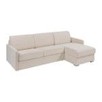 Vente-unique Canapé d'angle convertible express et réversible en tissu beige - Couchage 140 cm - Matelas 22 cm - CALIFE