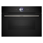 Bosch CSG7361B1 Series 8 Built In Compact Electric Single Oven with added Steam Function - Black - A+ Rated