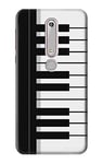 Black and White Piano Keyboard Case Cover For Nokia 6.1, Nokia 6 2018