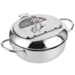 Stainless Steel Frying Pot With Thermometer Induction Cooker Compatible UK Hot
