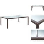 Utebord - Living Matbord för trädgården brun 200x150x74 cm konstrotting