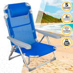 Aktive Textile 62x60x90 Cm High Beach Chair Blå