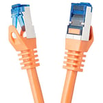 BIGtec 5,0m Cat.7 LAN Câble Droit Gigabit,Orange (RJ45, Cat 7, S/FTP PIMF, 1000 Mbit/s) 2 x RJ45 Prise mâle