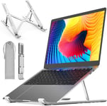 DYZI Laptop Stand-Ventilated Aluminium Laptop Holder for Macbook,Notebook,iPad-Adjustable Lightweight Cooling Stand compatible with Dell XPS,HP,Samsung,Lenovo, 10-15.6" Laptop or Tablet