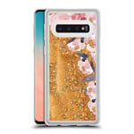 Head Case Designs Official Monika Strigel Rose My Garden Gold Clear Hybrid Liquid Glitter Compatible for Samsung Galaxy S10