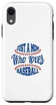 iPhone XR Just a Mom Who Loves Baseball Fan Mother Gift Case