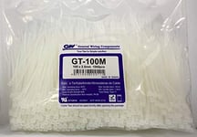 GW GT-100M Lot de 1000 Serre-câbles Naturel 100 x 2,5 mm