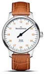 MeisterSinger BM9901G N°03 (38mm) White Dial / Cognac Brown Watch