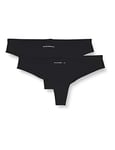 Emporio Armani Underwear Women's Basic Bonding Microfiber 2-Pack Brazilian Brief Underwear, Black Black, M