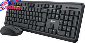 Trust Ymo Wireless Keyboard and Mouse Set, QWERTY UK Layout, Silent Keys