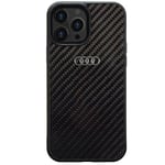 Phone Case iPhone 14 Pro Max Original Audi Carbon Look Black Silver