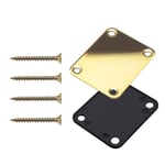 Guitar Neck Plate with Mounting Screws Fit for Fender Strat Electric Guitar Gold