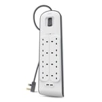 Belkin Socket Surge Protected 8-Socket Extension Lead with USB 2 m