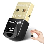 WONSUN USB Bluetooth 5.0 Adapter Dongle for PC, Bluetooth Receiver for Laptop Computer Desktop, Support windows 10/8/8.1/7, Low Latency Wireless Transfer for Headset Speaker Keyboard Mouse Printer