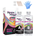 Epoxy Resin Kit by Resin Magic for DIY Casting, Crafting, and Coating Art Projects, 1:1 Ratio with Crystal Clear Finish, Self-Leveling and Degassing, Table Tops, Decor, Jewelry Making, or Painting