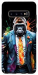 Coque pour Galaxy S10+ Gorille Costume Singe Coloré Animaux Motif Imprimé