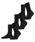 FALKE Women's Cotton Touch 3-Pack W SO Thin Plain 3 Pairs Socks, Black (Black 3000) new - eco-friendly, 2.5-5