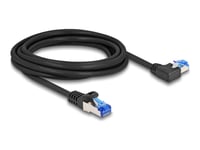 Delock - Nätverkskabel - Rj-45 (Hane) Rak Till Rj-45 (Hane) Vänstervinklad - 3 M - 6 Mm - S/Ftp - Cat 6A - Halogenfri, Hakfri - Svart