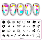 Nail Art Template Flower Leaf Stamping Plates Image Stencil Bc28