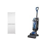 Russell Hobbs Low Frost White 60/40 Fridge Freezer, 173 Total Capacity & Upright Vacuum Cleaner ATHENA2 2 Litre Grey & Blue with 3 in 1 Multi-Tool