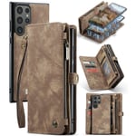 CaseMe Multi-slot Plånboksfodral Samsung Galaxy S24 Ultra Brun