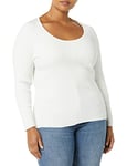 Amazon Essentials Women's Fine Gauge Stretch Scoop Neck Long-Sleeve Sweater (Available in Plus Size) (Previously Daily Ritual), Ivory, XXL Plus
