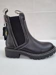 Buffalo London Seven Vegan Black Stiched Boots. Size UK 4 EU 37.