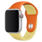 Apple Watch Series 4 44mm klockband av silikon i kontrasterande färger - Orange / Gul