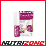 BetterYou Vitamin D+K2 Kid's Daily Oral Spray, Bubblegum & Blueberry - 15 ml