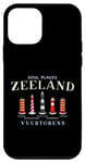 Coque pour iPhone 12 mini Zélande, côte de la mer du Nord Pays-Bas, phares dessin