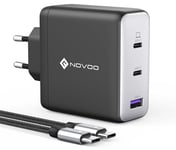 NOVOO Chargeur pour Macbook Pro/Air, 120W Chargeur USB C Rapide pour MacBook Pro 16/15/ 14/13, MacBook Air 2020/2019/ 2018, iPad Pro Multiport Chargeur + 1 Câbles