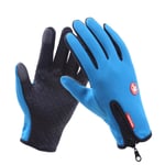 AISHANG Waterproof Winter Warm Gloves Men Ski Gloves Snowboard Gloves Motorcycle Riding Winter Touch Screen Snow Windstopper Glove,Light Blue,L